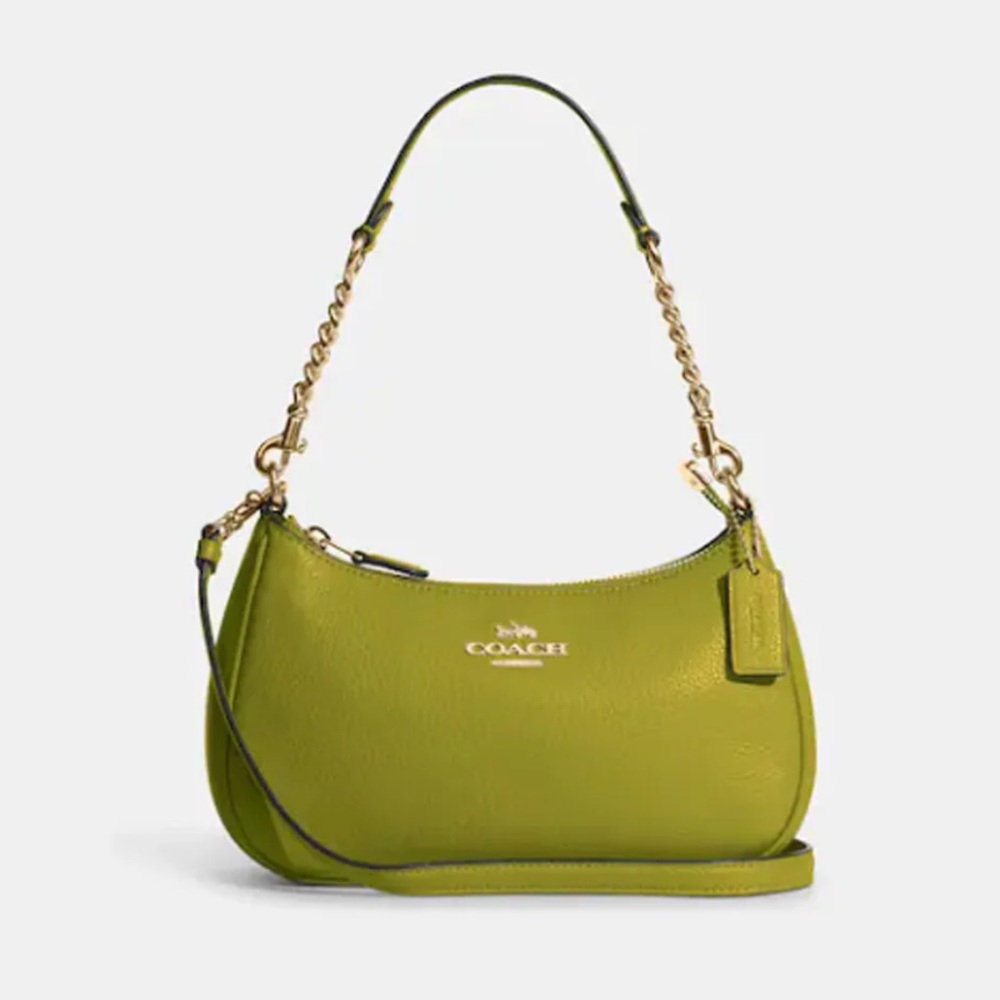 Coach Teri Shoulder Bag - Chartreuse w/ Gold Hardware